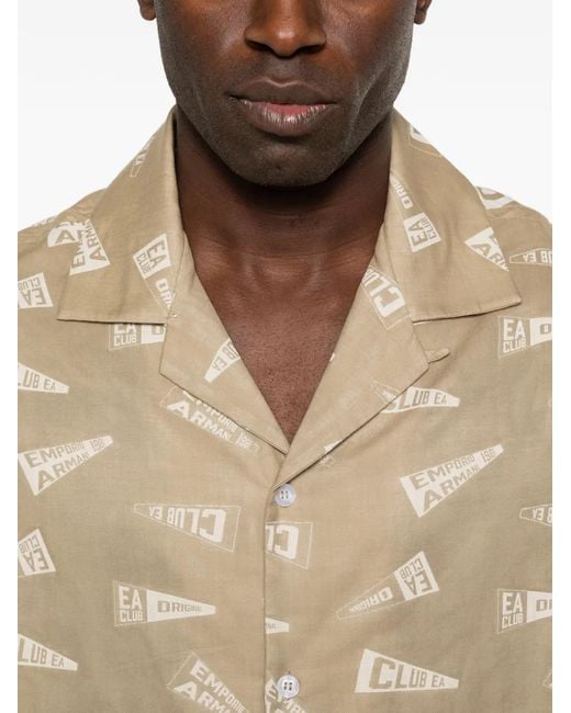 Emporio Armani Natural Emporio Armani Logo-Pattern Shirt for men