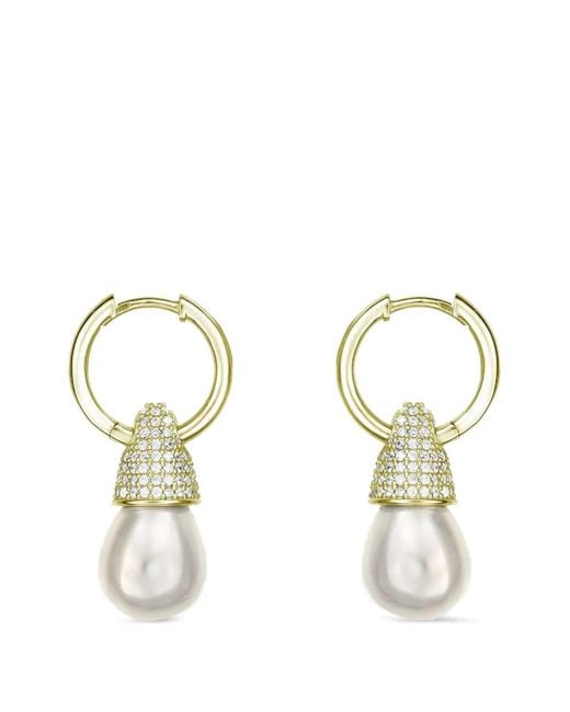 Elle Macpherson Metallic Pearl Embellished Earrings