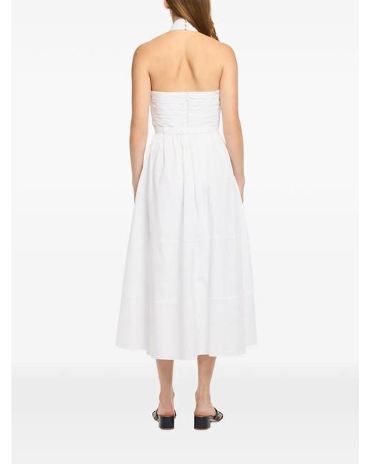 Cinq À Sept White Marcie Halterneck-Belted Dress