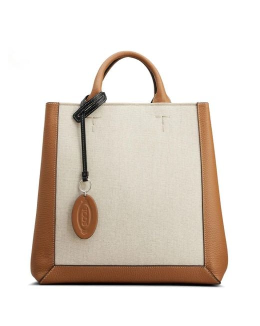 Tod's Natural Medium Shopping Handbag