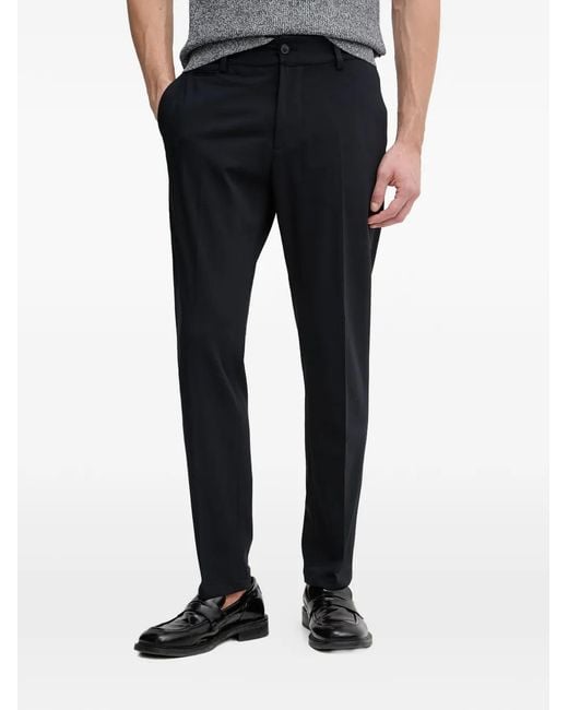 Trussardi Black Logo-Patch Tailored Trousers for men
