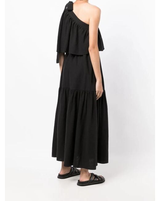 Goen.J Black One-Shoulder Maxi Dress