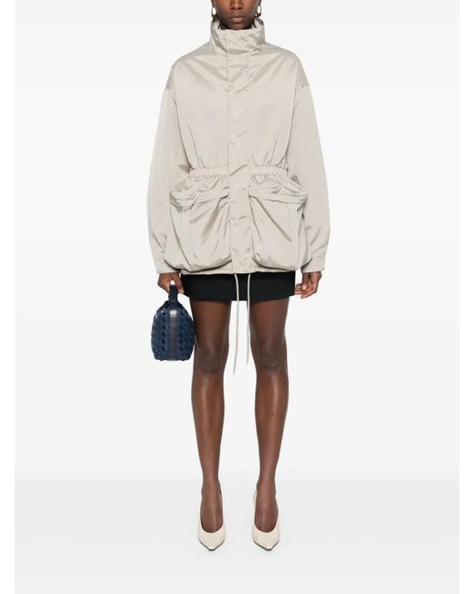 Wardrobe NYC White Drawstring Zip-Up Parka
