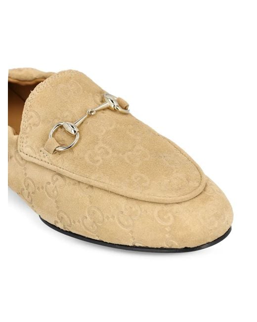 Gucci White Gg-Patterned Loafers
