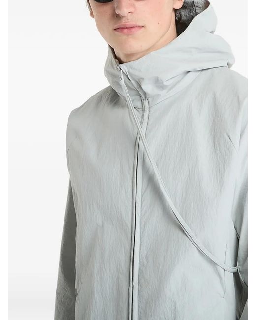 Post Archive Faction PAF Gray Opening Hooded Zip Jacket for men