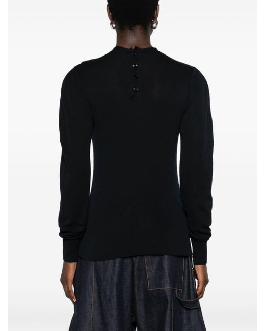 Lemaire Black Mock-neck Seamless Top