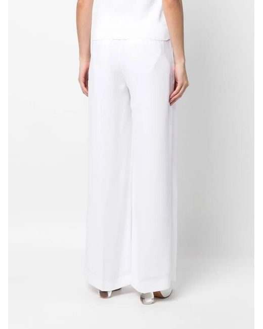 Ralph Lauren White Harpreet Wide-Leg Trousers