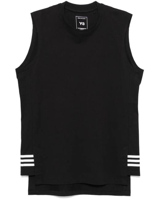 Y-3 Black 3-Stripes Tank Top for men
