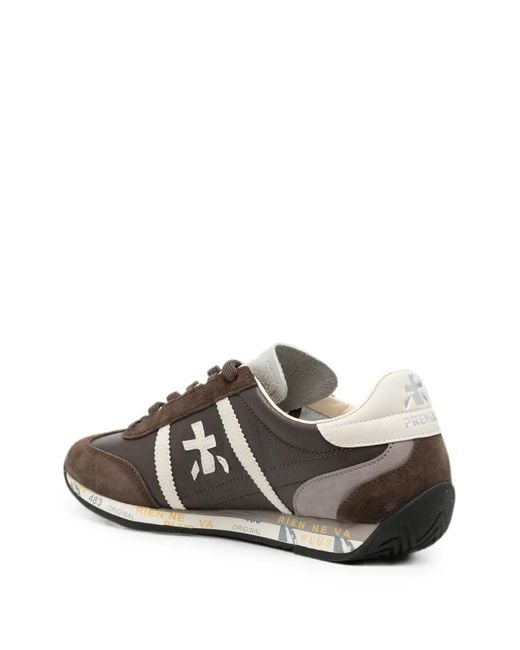 Premiata Brown Jacky X Logo-Patch Sneakers for men