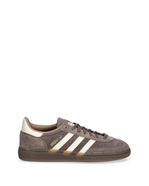 Adidas Brown Three-Stripe Lace-Up Sneakers