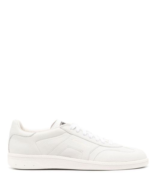 Santoni White Panelled Leather Sneakers