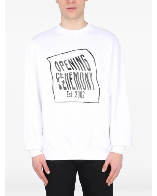Opening Ceremony White Logo-Embroidered Sweatshirt for men