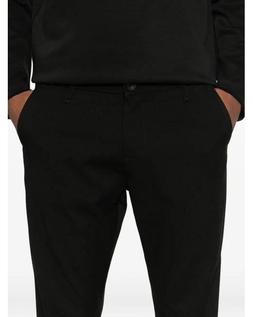 Imperial Black Cuffed Cotton Trousers for men