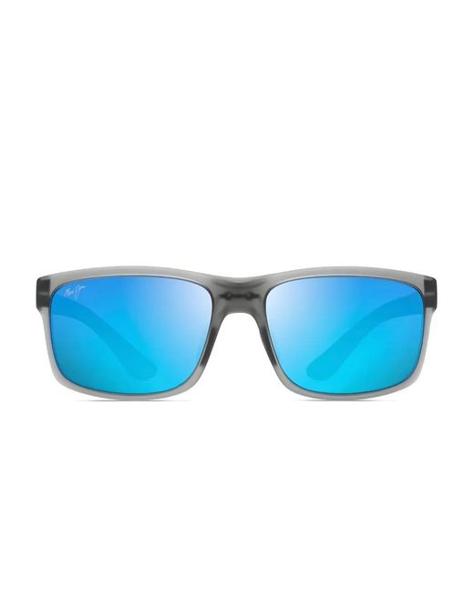 Maui Jim Blue Pokowai Polarised Rectangular-Frame Sunglasses