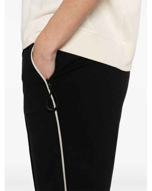 Moncler Black Jersey-Texture Track Pants