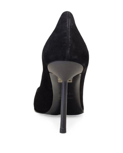 Le Silla Black Petalo Pointed-Toe Suede Pumps