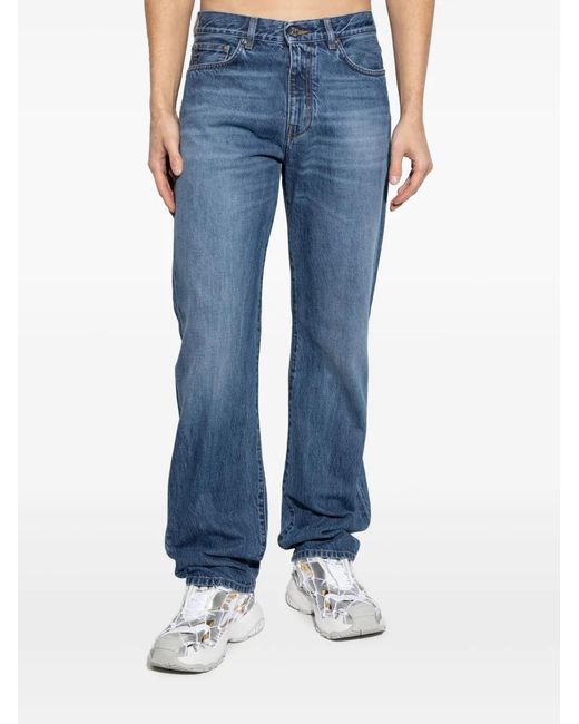 Versace Blue Logo-Patch Jeans for men