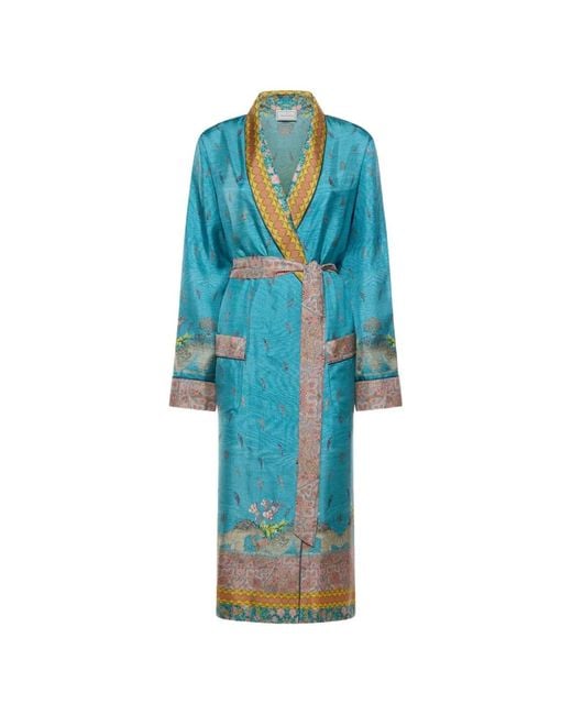 Pierre Louis Mascia Blue Paisley Floral Dressing Gown