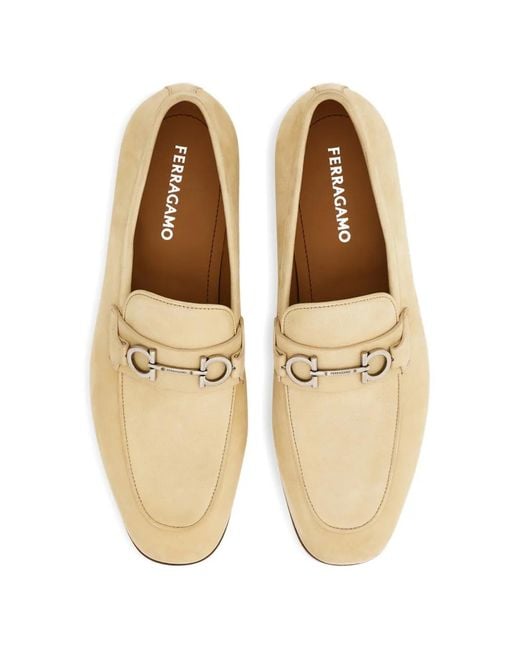 Ferragamo Natural Moccasin With Gancini Ornament for men