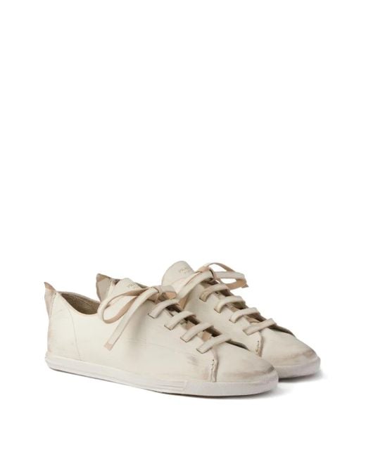 Prada レースアップ レザースニーカー White