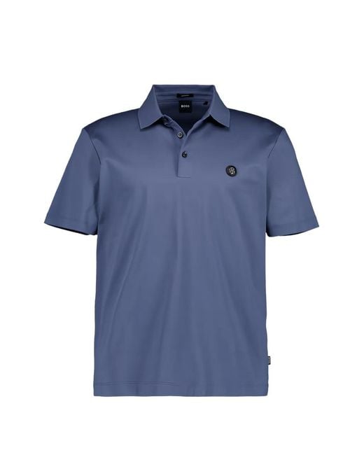 Boss Blue Logo Polo Shirt for men