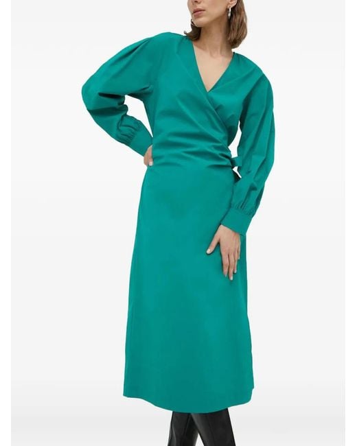 Day Birger et Mikkelsen Green V-Neck Midi Dress