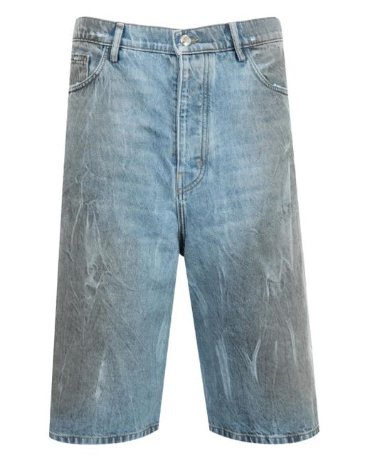 NAHMIAS Blue Thrashed Shorts for men