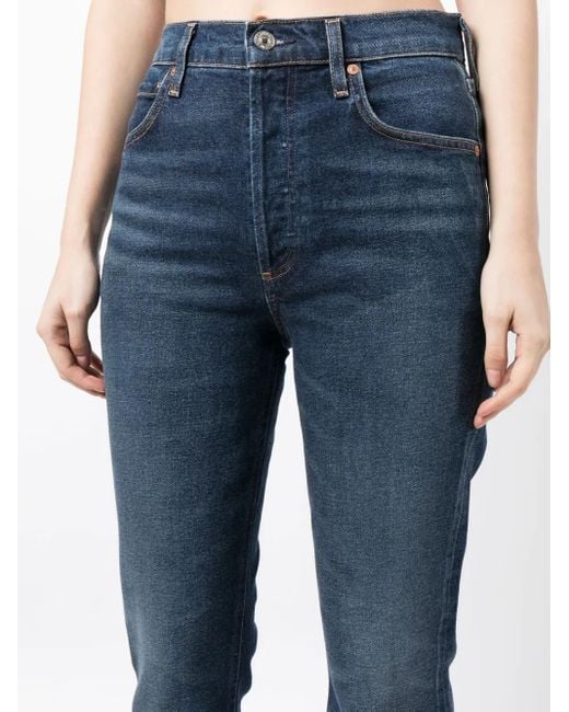Citizens of Humanity Blue Jolene Stonewashed Cropped Jeans