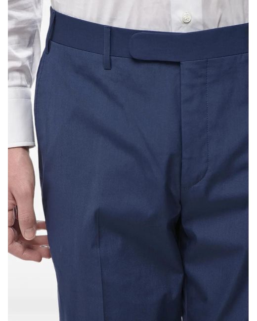 Corneliani Blue Pressed-Crease Trousers for men