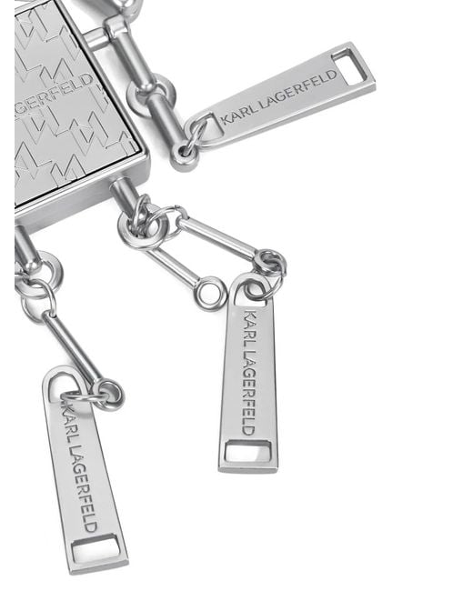 Karl Lagerfeld White Ikon Robot Keyring for men