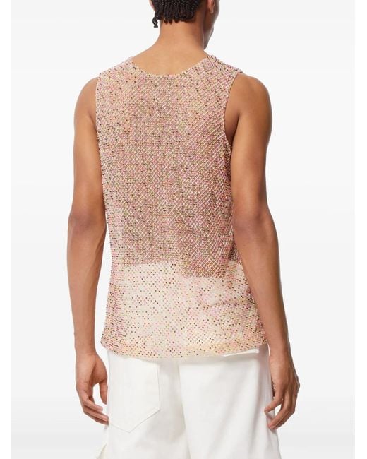 Gcds Natural Tulle Tank Top for men