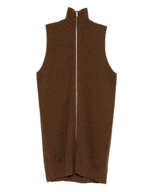 MM6 by Maison Margiela Brown Knitted Dress