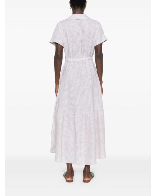 Peserico White Linen Midi Dress