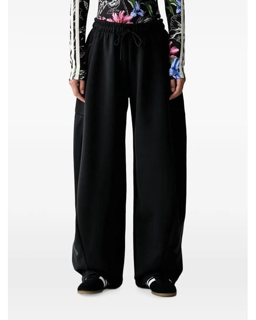 Adidas Black Logo-Print Drawstring Track Pants