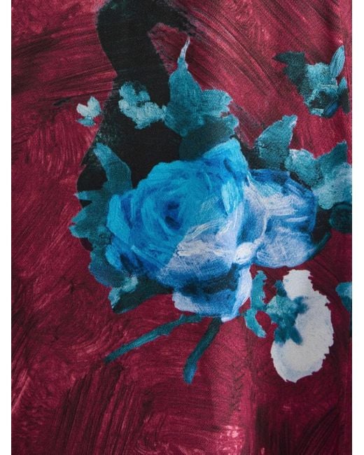Erdem Red Midikleid Mit Blumen-Print