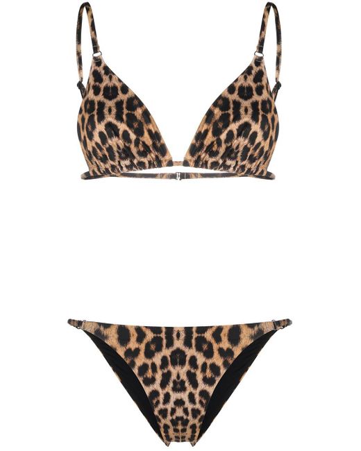 Noire Swimwear Leopard Tanning Bikini in Natural | Lyst