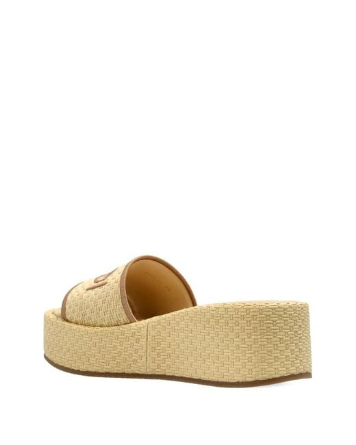 Fendi Natural 60Mm Platform Slides