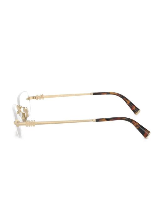 Miu Miu Metallic Rimless Rectangle-Frame Glasses