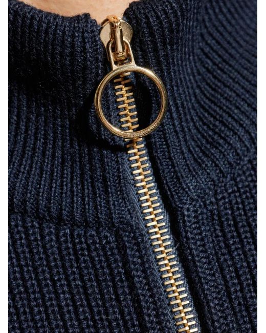 Paul & Shark Blue Shark Tag Tech Wool Full Zip Sweater for men