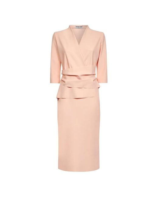 La Petite Robe Di Chiara Boni Pink Draped V-Neck Dress