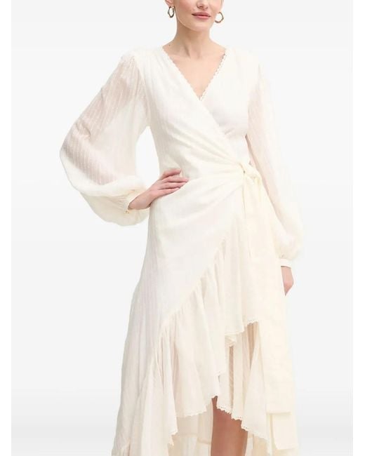 Marciano White Elsa Ruffled Maxi Dress