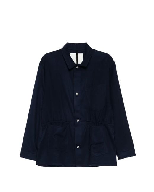 Setchu Blue Button Cashmere Jacket for men
