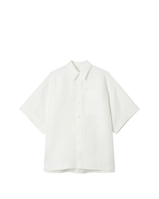 Enfold White Chest-Pocket Oversized Shirt