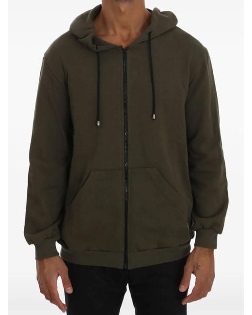 Daniele Alessandrini Gray Zip-Up Drawstring Hoodie for men