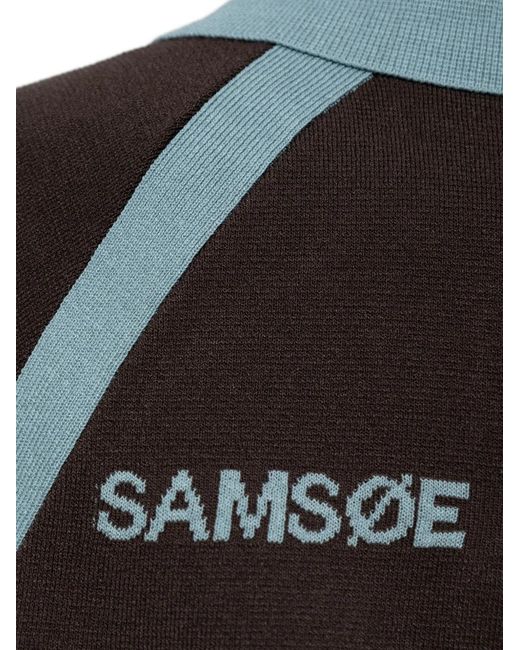 Samsøe & Samsøe Black Sasimona Raglan-Sleeve Polo Shirt