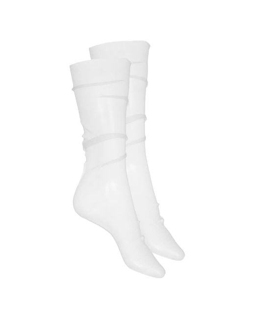 Maison Close White Tulle Socks