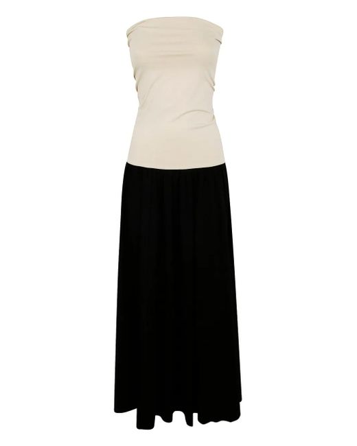 By Malene Birger White Marciella Strapless Colour-Block Maxi Dress