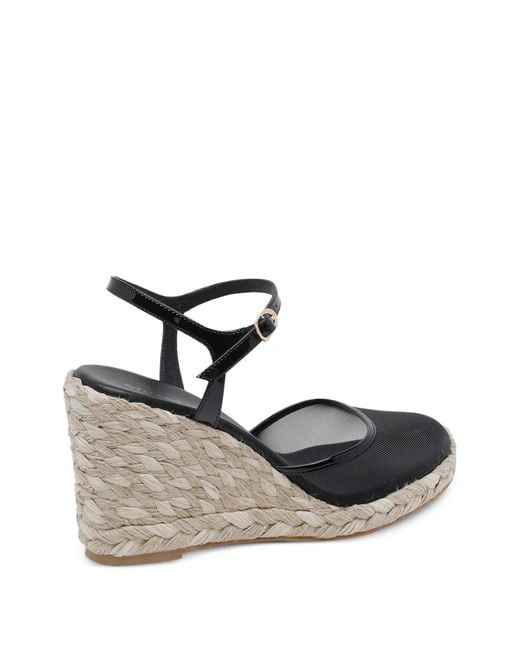 Stuart Weitzman White Mesh Buckle Heeled Espadrilles