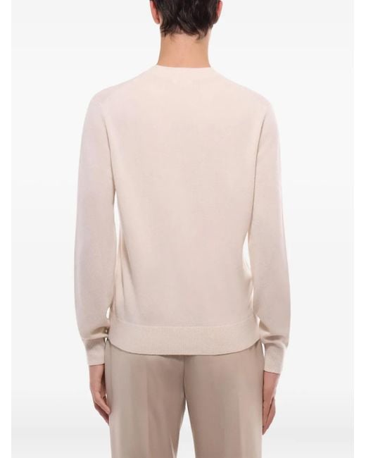 Fursac White Crew-Neck Cashmere Sweater for men