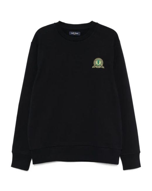 Fred Perry Black Tennis-Badge Sweatshirt for men